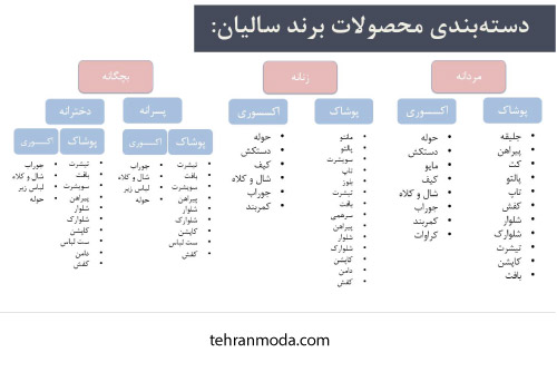 دسته بندی محصولات برند سالیان